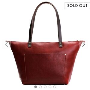 Portland Leather Large Zip Tote - Rosso BNNU